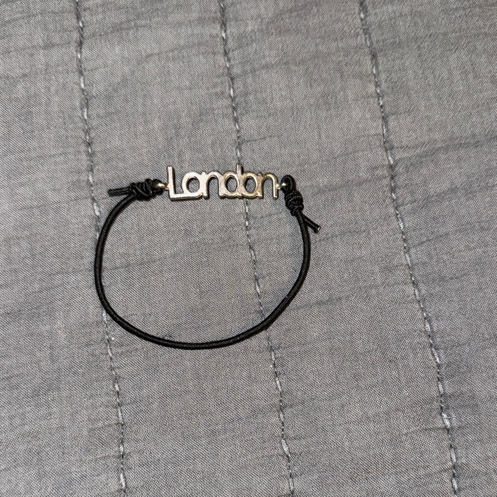 Black Bracelet with 'London' Charm